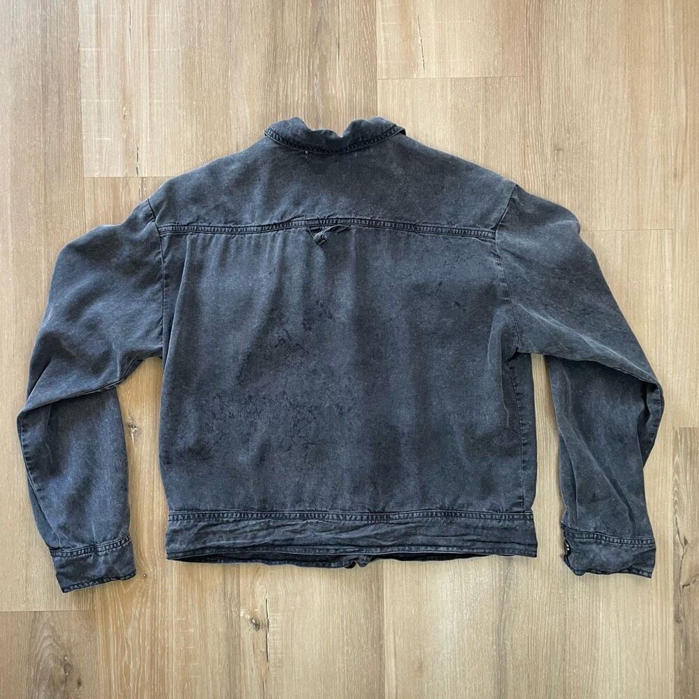 Young Fabulous & Broke Women's Gray Full Zip Utility Bomber Jacket Size Small - Picture 8 of 9